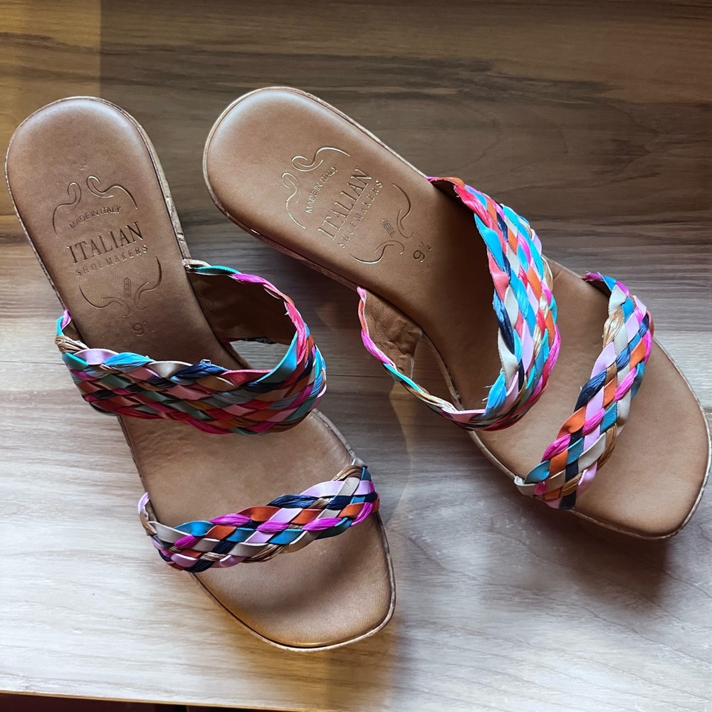 Italian Shoemakers Colorful Braided Sandals